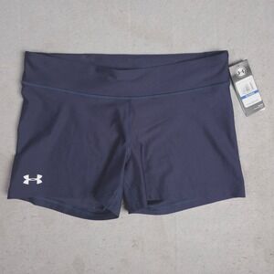 Under Armour HeatGear Womens Compression Shorts XL Extra Large Blue Running